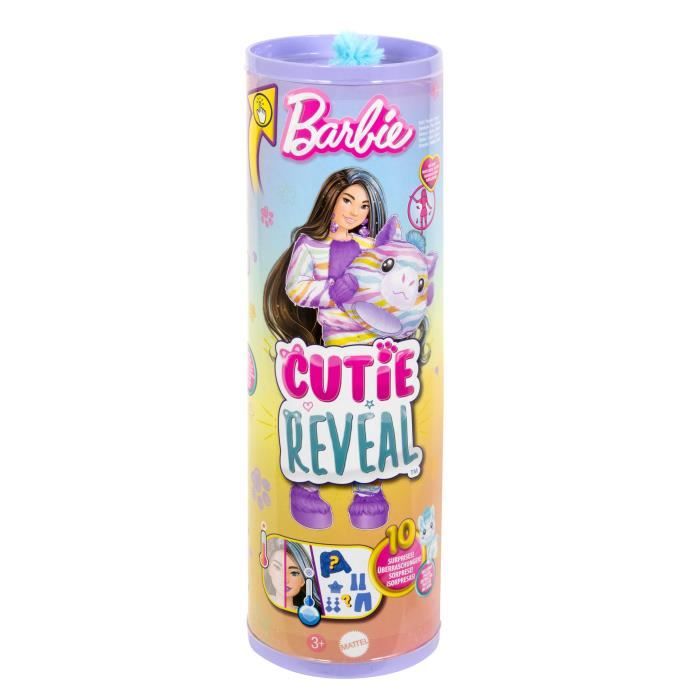 Barbie-Barbie Cutie Reveal-Poupée zebre Reve Coloré avec 10 surprises HRK39