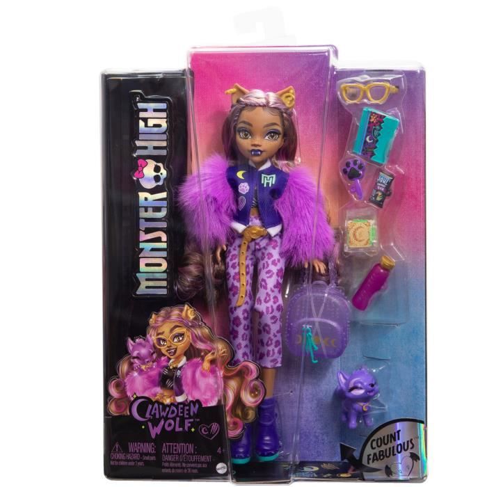Monster†High-Clawdeen Wolf-PoupÈe avec chien Crescent et accessoires HRP65