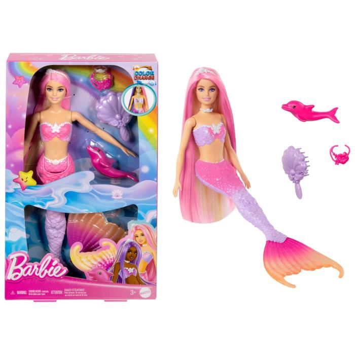 Barbie-Sirene « Malibu »-Poupée avec changement de couleur HRP97
