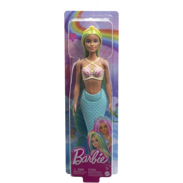 Barbie-PoupÈes Sirenes avec cheveux et nageoire colorÈs et serre-tete HRR03