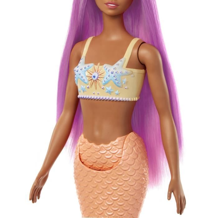 Barbie - PoupÈes Sirenes avec cheveux et nageoires colorÈs et serre-tete HRR05