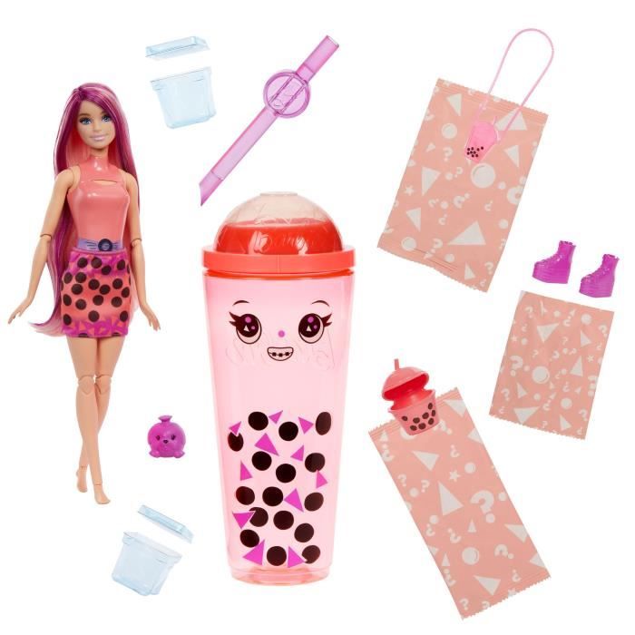 Barbie-Pop Reveal-PoupÈe parfumÈe sÈrie Bubble Tea avec accessoires HTJ22