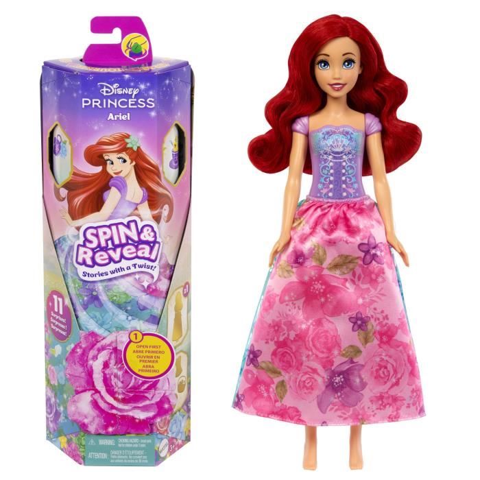 Poupée Ariel Spin & Reveal - Mattel Disney Princesses - avec 11 surprises - HTV88 - Des 5 ans