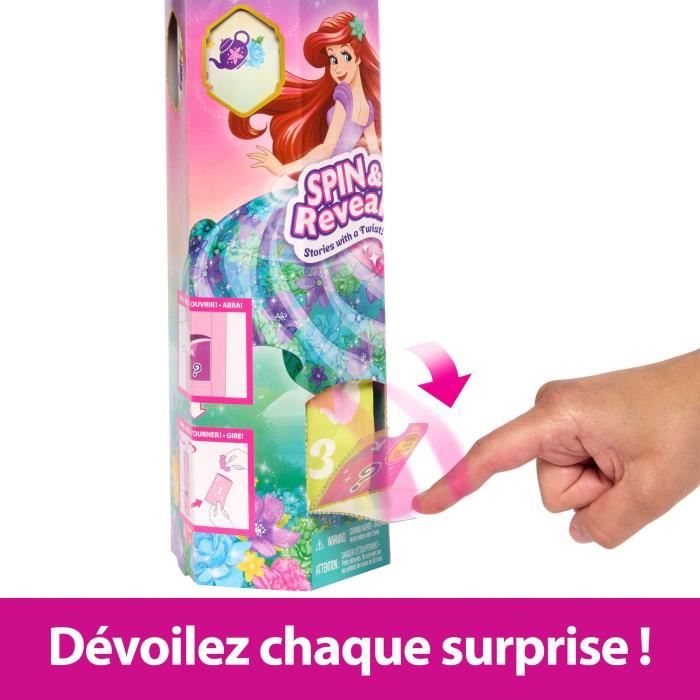 Spin & Reveal Ariel Mattel Poupée Disney Princesses avec 11 surprises HTV88
