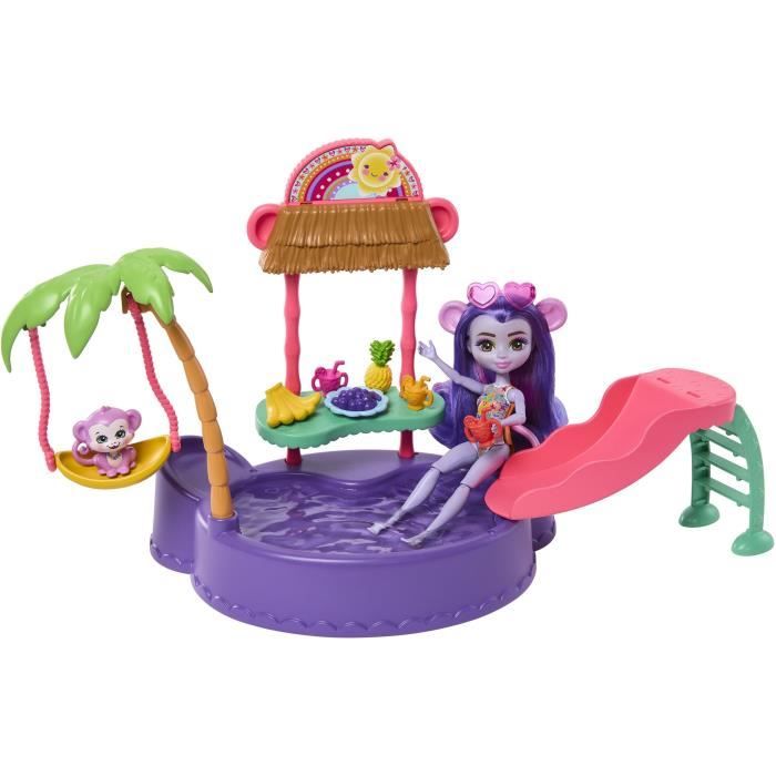 Enchantimals-Piscine singe-Coffret poupÈe et accessoires HTW73