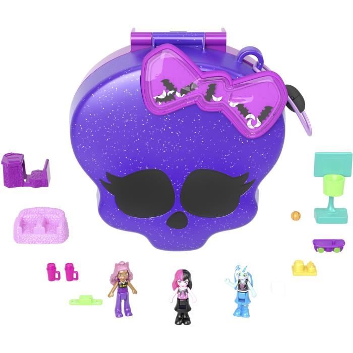 Polly Pocket-Monster High-Coffret 3 mini-figurines et 10 accessoires HVV58
