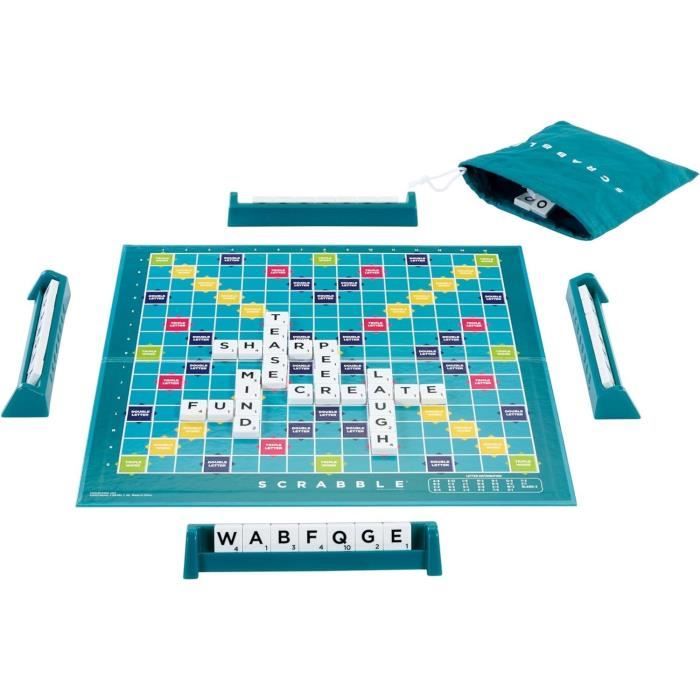 Mattel Games - Scrabble-Jeu de société familial classique avec 2 modes de jeu HWD44