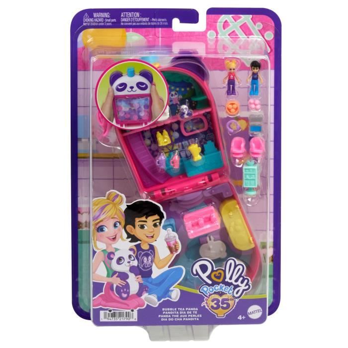 Polly Pocket-Panda Bubble Tea-Coffret avec 2 mini-figurines et panda HWN95