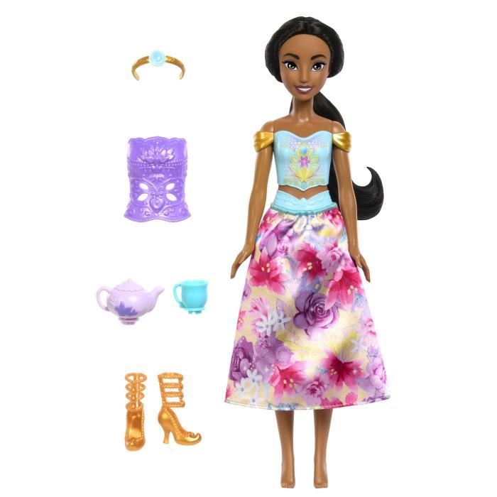 Spin†&†Reveal Jasmine Mattel PoupÈe Disney Princesses avec accessoires et 11 surprises HXC23