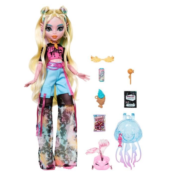 Monster High-Poupée Lagoona Blue-Poupée avec animal et accessoires HXH75