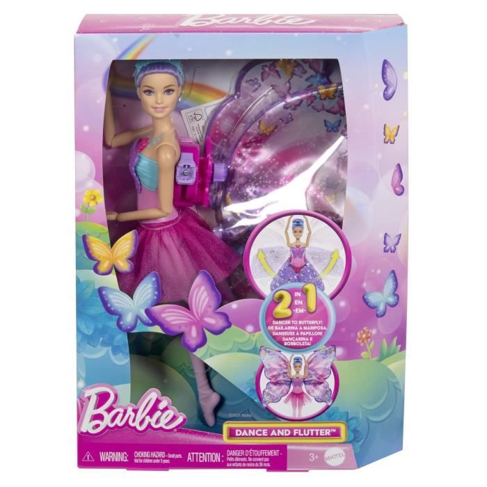 Barbie-De Danseuse a Papillon-Poupée transformation 2 en 1 HXJ10