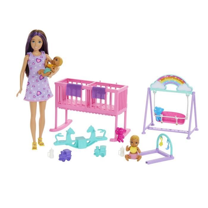 Barbie-La Chambre des Jumeaux-Coffret Skipper, bÈbÈs et accessoires HXM99
