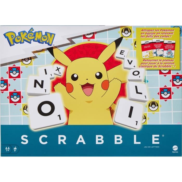 Scrabble Pokémon-Jeu de société familial avec 2 modes de jeu HXT27