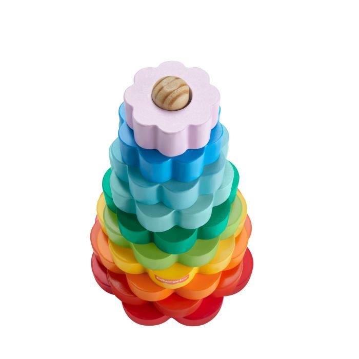 Fisher-Price-Empileur d'Anneaux avec 10 pieces en bois HXT77