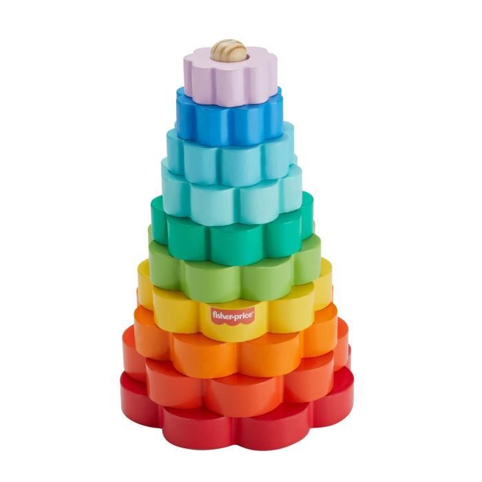Fisher-Price-Empileur d'Anneaux avec 10 pieces en bois HXT77