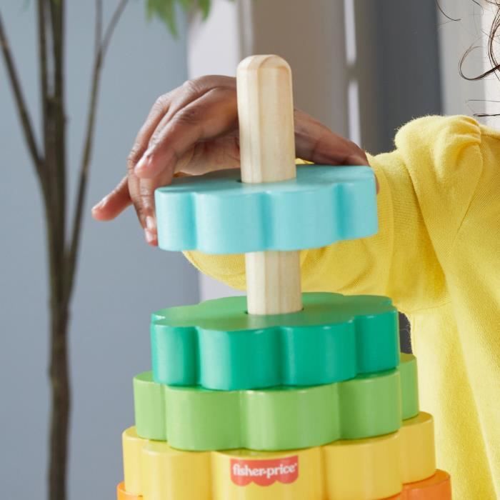 Fisher-Price-Empileur d'Anneaux avec 10 pieces en bois HXT77