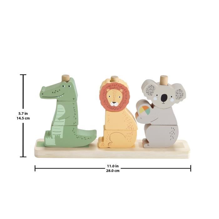 Fisher-Price-Animaux en Bois a Empiler et Trier, 10 pieces HXV04