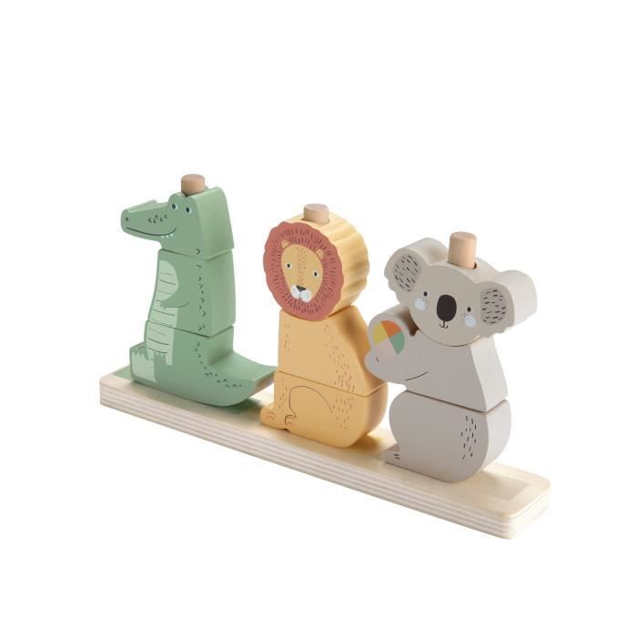 Fisher-Price-Animaux en Bois a Empiler et Trier, 10 pieces HXV04