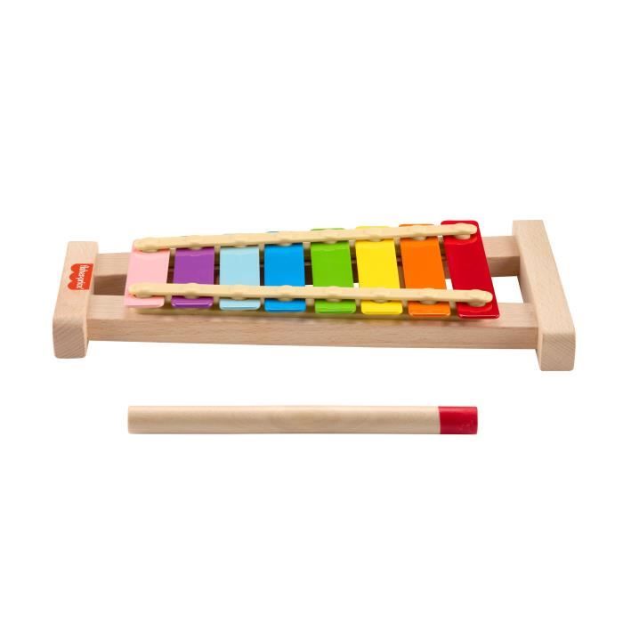 Fisher-Price-Xylophone en bois, instrument de musique avec 2 pieces HXV13