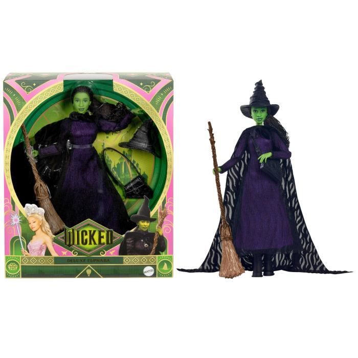Mattel-Wicked-PoupÈe Elphaba avec cheveux tressÈs et multiples poses - Wicked - HXY38