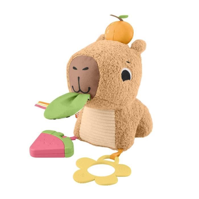 Fisher-Price-Mon Capybara C‚lins-Peluche Anneau De Dentition Et Hochet - Des 3 mois- HYR54
