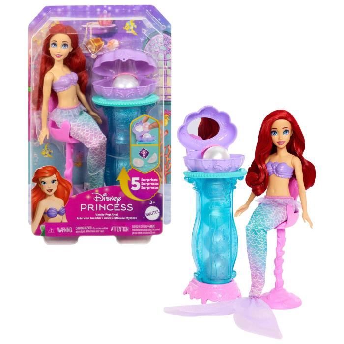 Princesses Disney-Ariel Secrets De Perle-Coffret PoupÈe Et 5 Surprises - 3ans +- JBF86