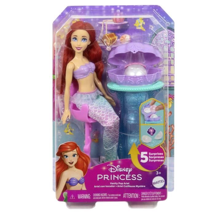 Princesses Disney-Ariel Secrets De Perle-Coffret PoupÈe Et 5 Surprises - 3ans +- JBF86