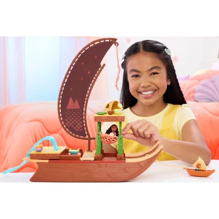 MATTEL Disney Vaiana 2 - La pirogue de Vaiana + 1 poupÈe Vaiana + HeiHei le poulet JBT78