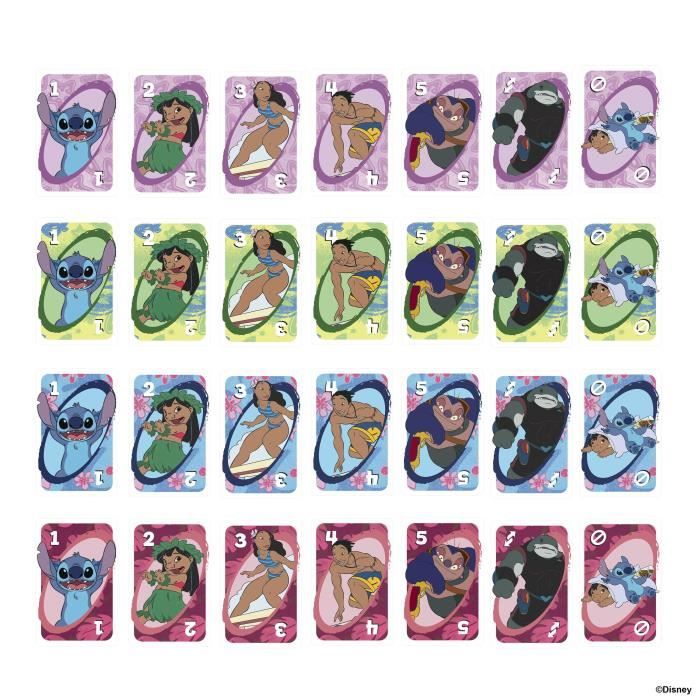 Mattel Games - Disney UNO Lilo et Stitch-Jeu de cartes pour les enfants et la famille JCC10