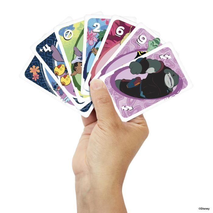 Mattel Games - Disney UNO Lilo et Stitch-Jeu de cartes pour les enfants et la famille JCC10