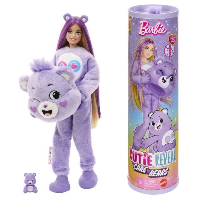 PoupÈe Barbie Cutie Reveal Bisounours Tougentille Mauve - 3 ans+- JCN94