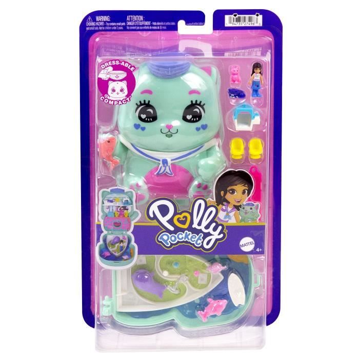 Polly Pocket-Coffret Chaton Marin-Jouet De Voyage - 4 ans+- JCR37