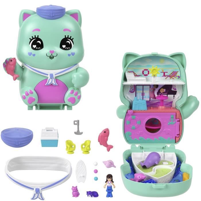 Polly Pocket-Coffret Chaton Marin-Jouet De Voyage - 4 ans+- JCR37