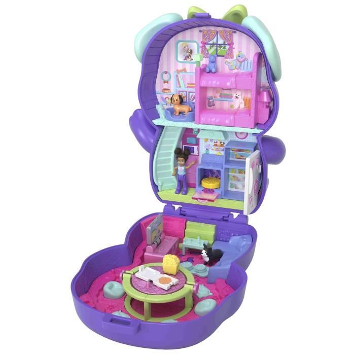 Polly Pocket-Coffret Chiot Festif soirée pyjama -Jouet De Voyage - 4 ans+- JCR38