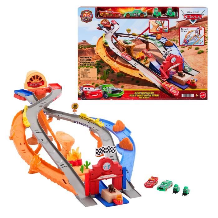 Cars - Piste de Course Rescue Road - Coffret de quatre véhicules - Disney Pixar Cars - JFL57