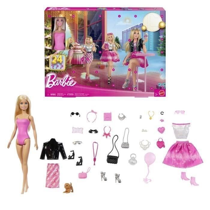 Calendrier de l'Avent Barbie Fashionistas, avec 24 pieces et accessoires, Barbie, Mattel JFL63, des 3 ans