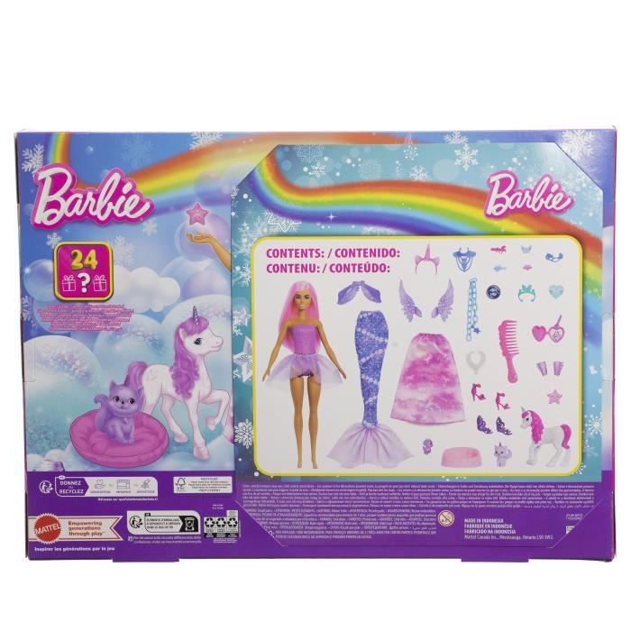 Barbie - Calendrier de l'Avent - Avec poupée mode et 24 surprises - Barbie - JFL66