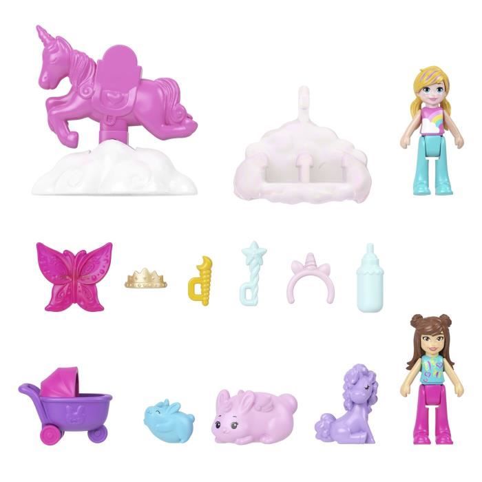Polly Pocket - Coffret 2 en 1 Lapin - Avec 2 figurines et 12 accessoires - Polly Pocket - JFT88