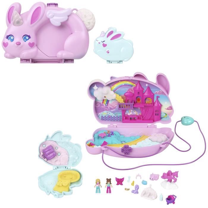 Polly Pocket - Coffret 2 en 1 Lapin - Avec 2 figurines et 12 accessoires - Polly Pocket - JFT88
