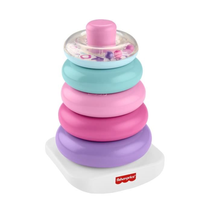 Fisher-Price - Pyramide Arc-en-ciel - Jouet d'éveil a empiler pour bébés - Fisher-Price - JGP94
