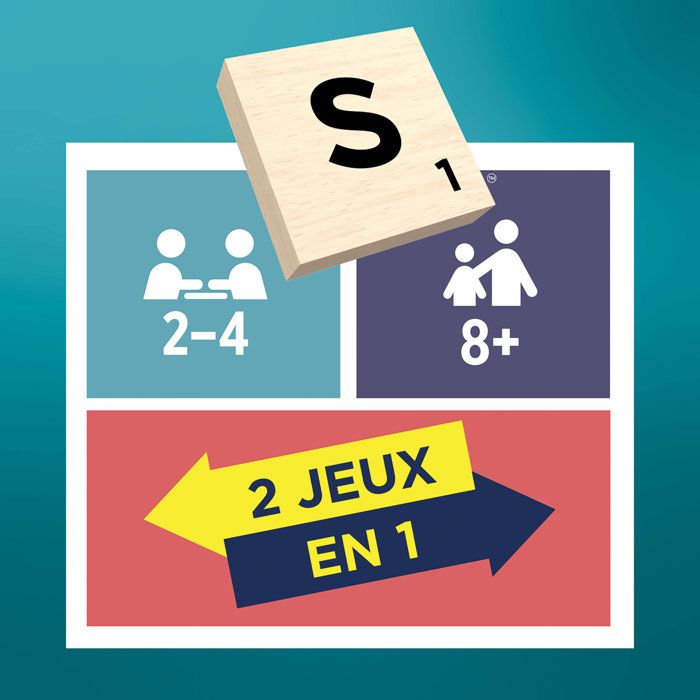 Scrabble classique - 2 en 1 - Mattel Games - JGR63