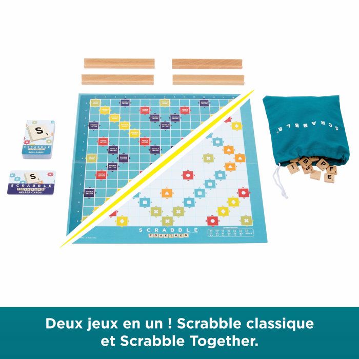 Scrabble classique - 2 en 1 - Mattel Games - JGR63