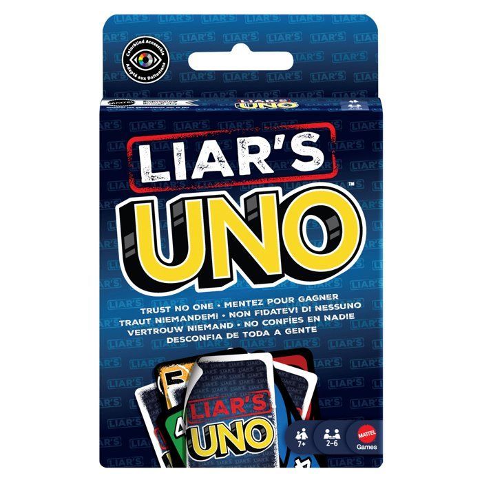 UNO Liar's - Jeu de cartes pour adultes, enfants, familles - Jeu d'astuce et de bluff - Mattel Games - JLH43 - 7 ans et +