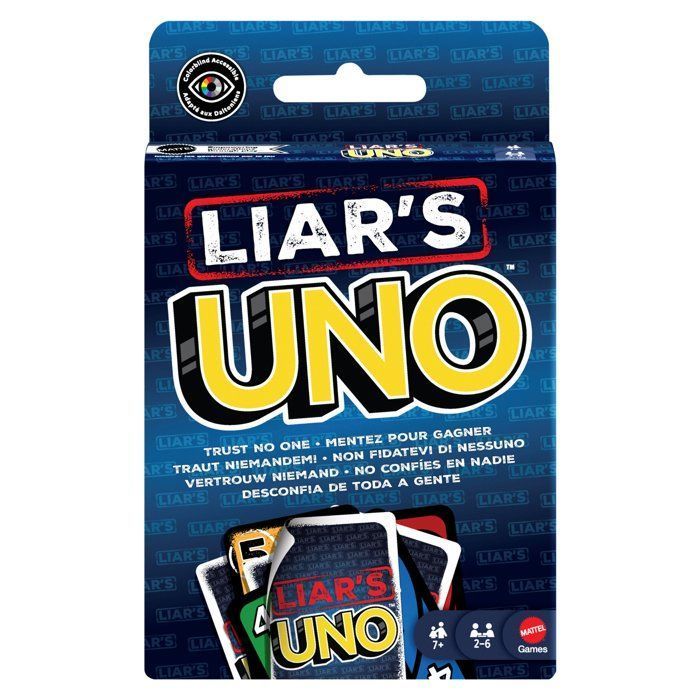 UNO Liar's - Jeu de cartes pour adultes, enfants, familles - Jeu d'astuce et de bluff - Mattel Games - JLH43 - 7 ans et +