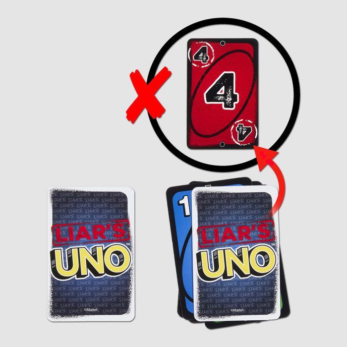 UNO Liar's - Jeu de cartes pour adultes, enfants, familles - Jeu d'astuce et de bluff - Mattel Games - JLH43 - 7 ans et +