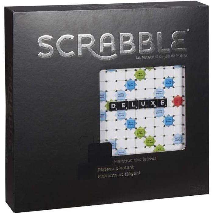 Mattel Games - Scrabble Deluxe - Jeu de société et de lettres - 2 a 4 joueurs - Des 10 ans