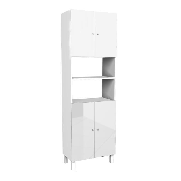 CORAIL Armoire de salle de bain L 60 cm - Blanc laquÈ