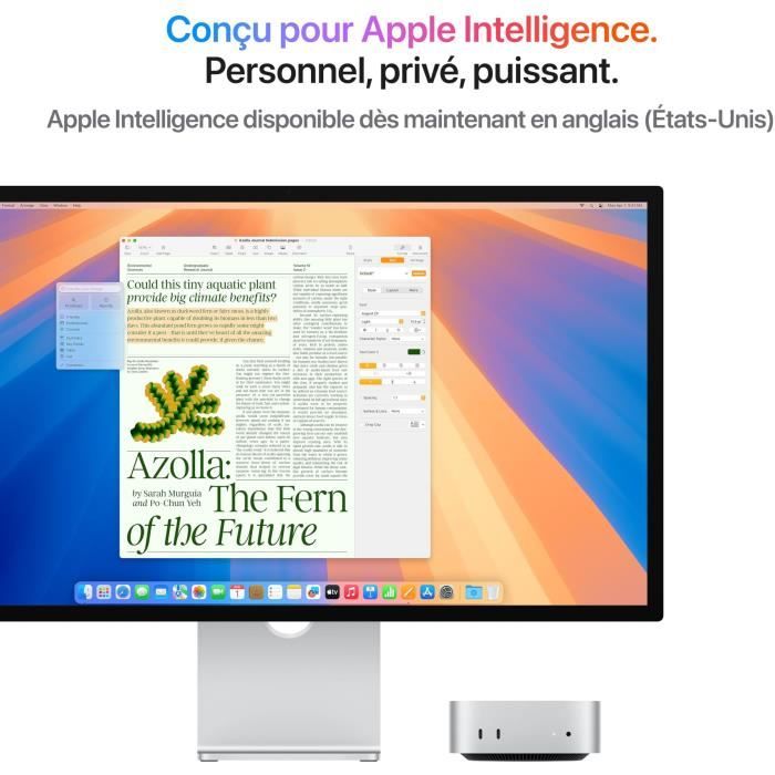 Apple - Mac mini (2024) Puce Apple M4 - RAM 24Go - Stockage 512Go SSD - CPU 10 coeurs GPU 10 coeurs - Argent