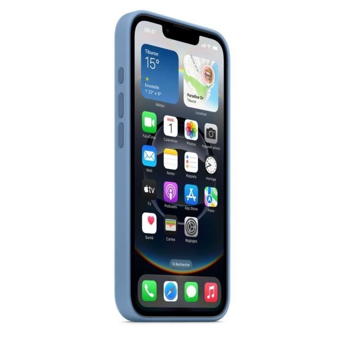 APPLE - iPhone 16E - Coque en silicone - Bleu d'hiver