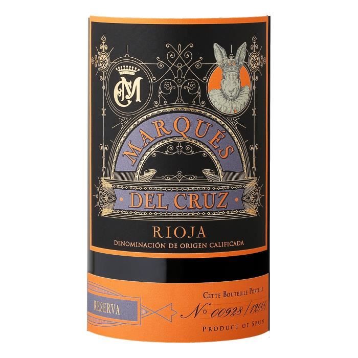 Marqués Del Cruz Reserva 2018 Rioja - Vin rouge d'Espagne